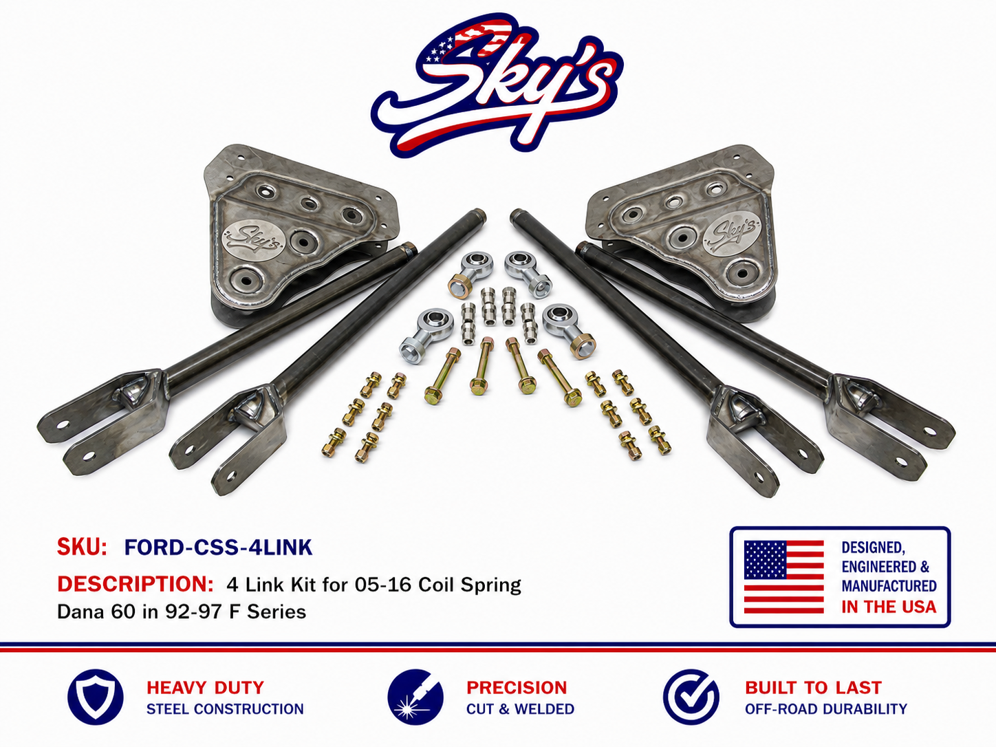 4 Link Kit for 05-16 Dana 60 in 92-97 F Series – Sky's Offroad Design