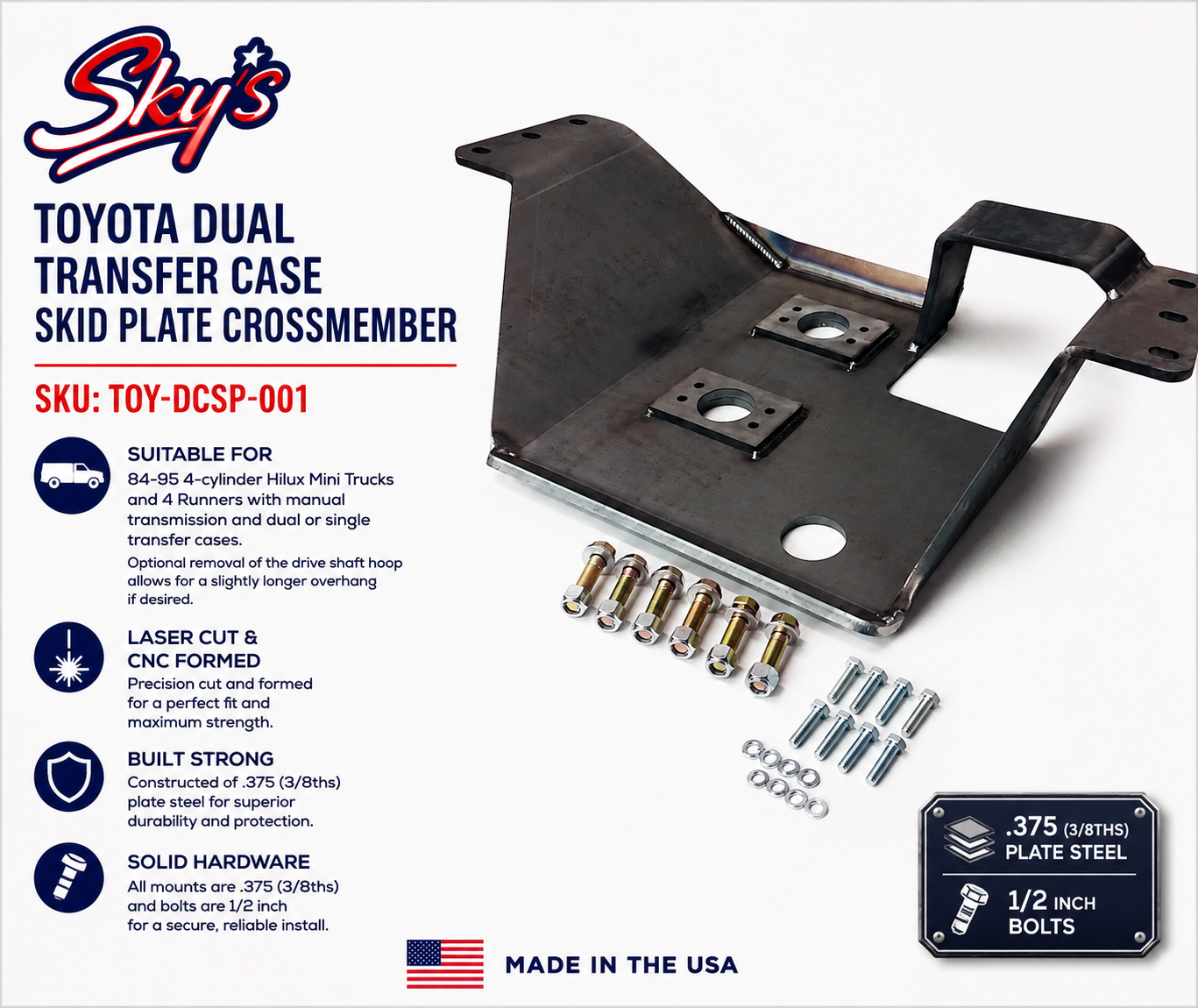 DOUBLE CROSS ウレタン Toyota Dual Transfer Case Skid Plate Crossmember – Sky's Offroad