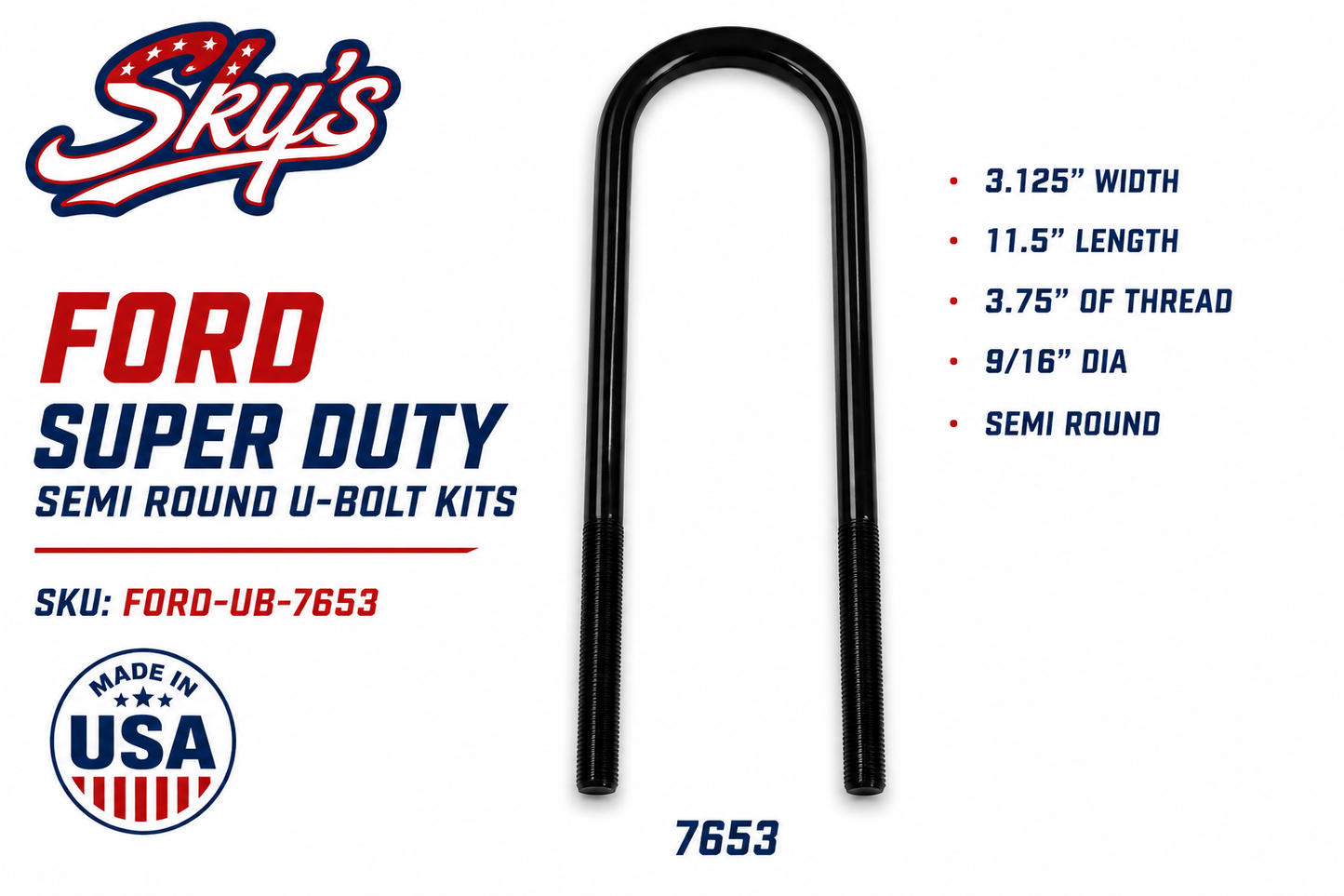 Ford Super Duty Semi Round U-Bolt Kits