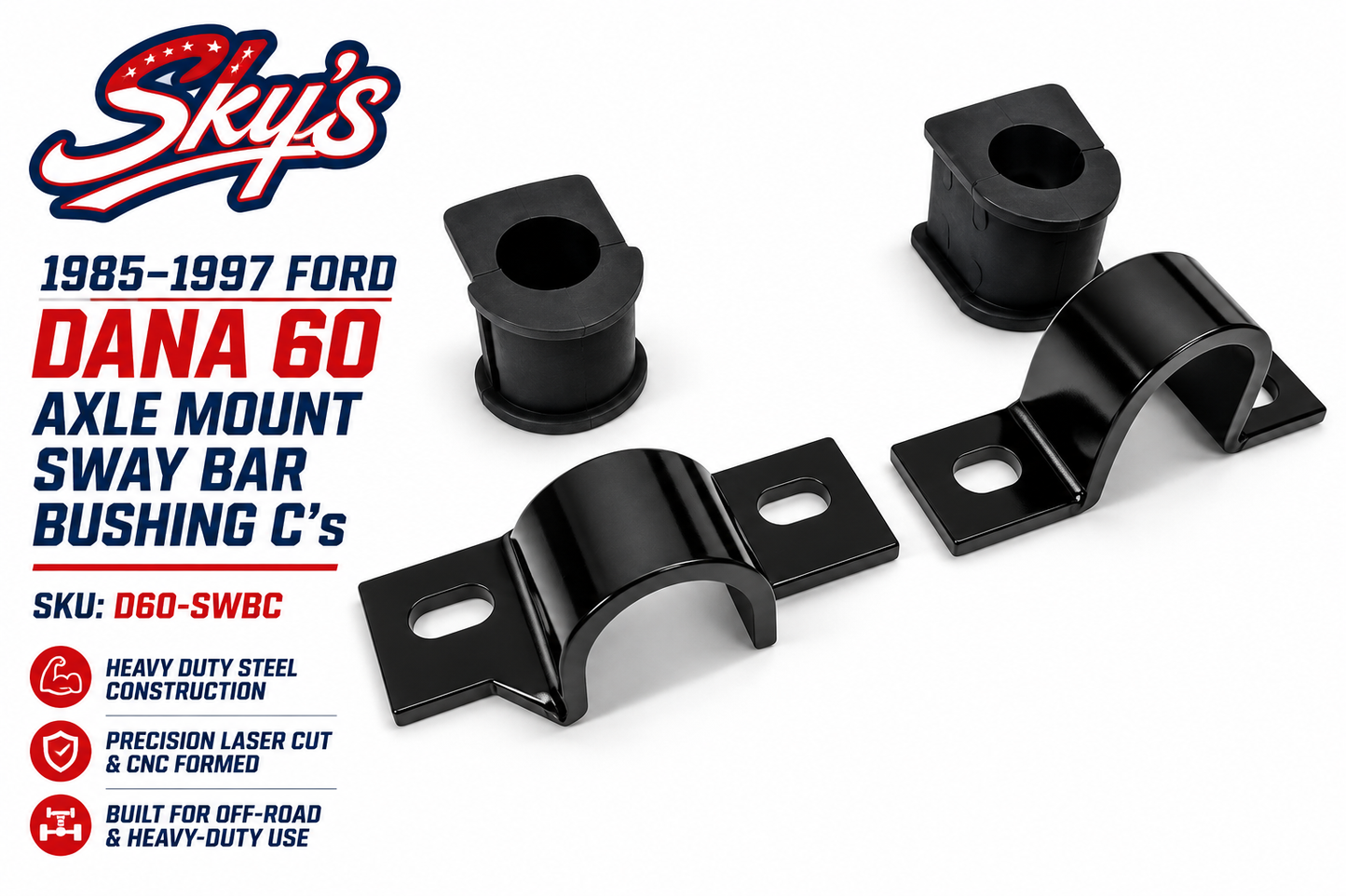 '85-'97 Ford Dana 60 Axle Mount Sway Bar Bushing C's.