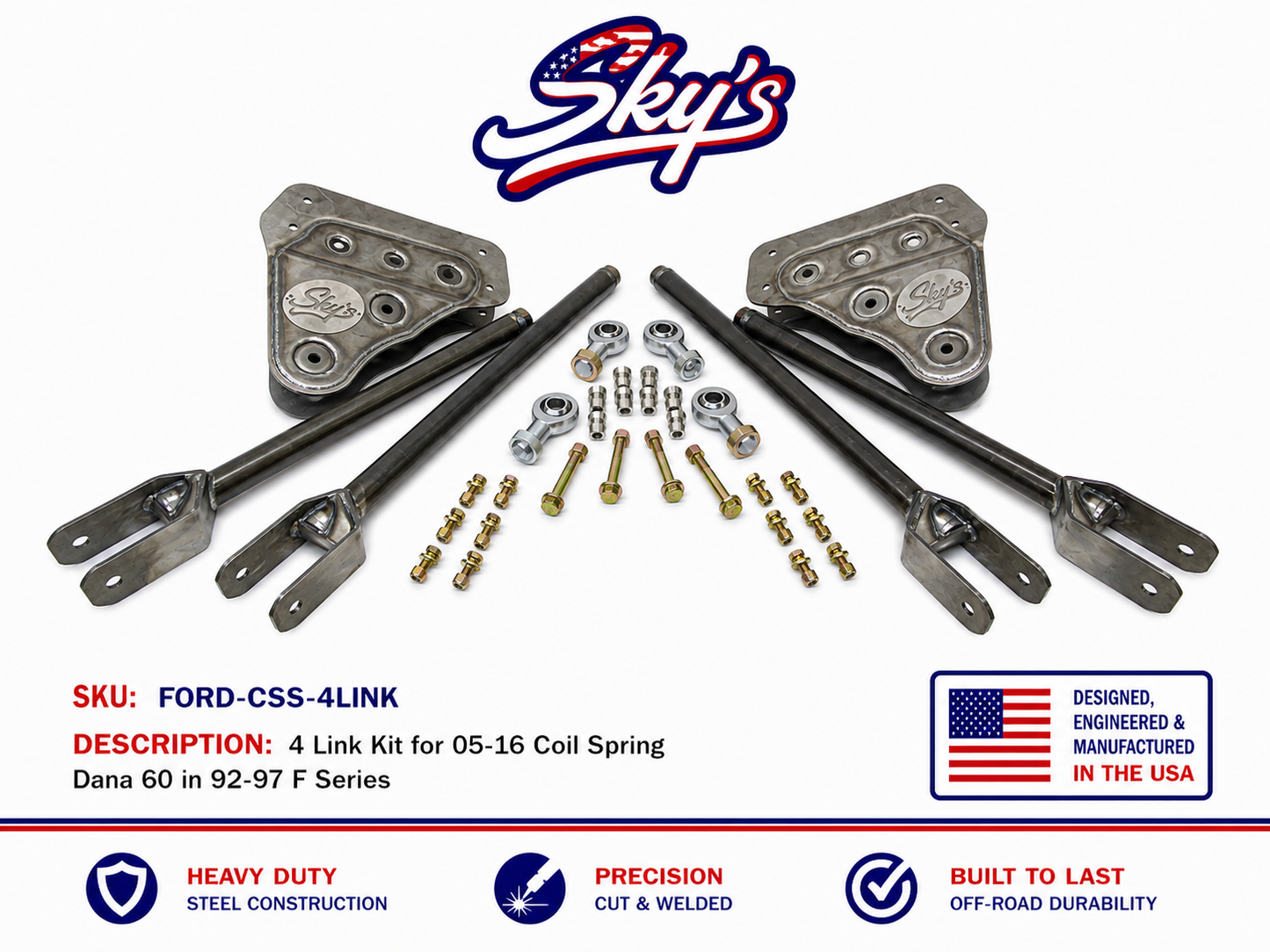 4 Link Kit for 05-16 Dana 60 in 92-97 F Series
