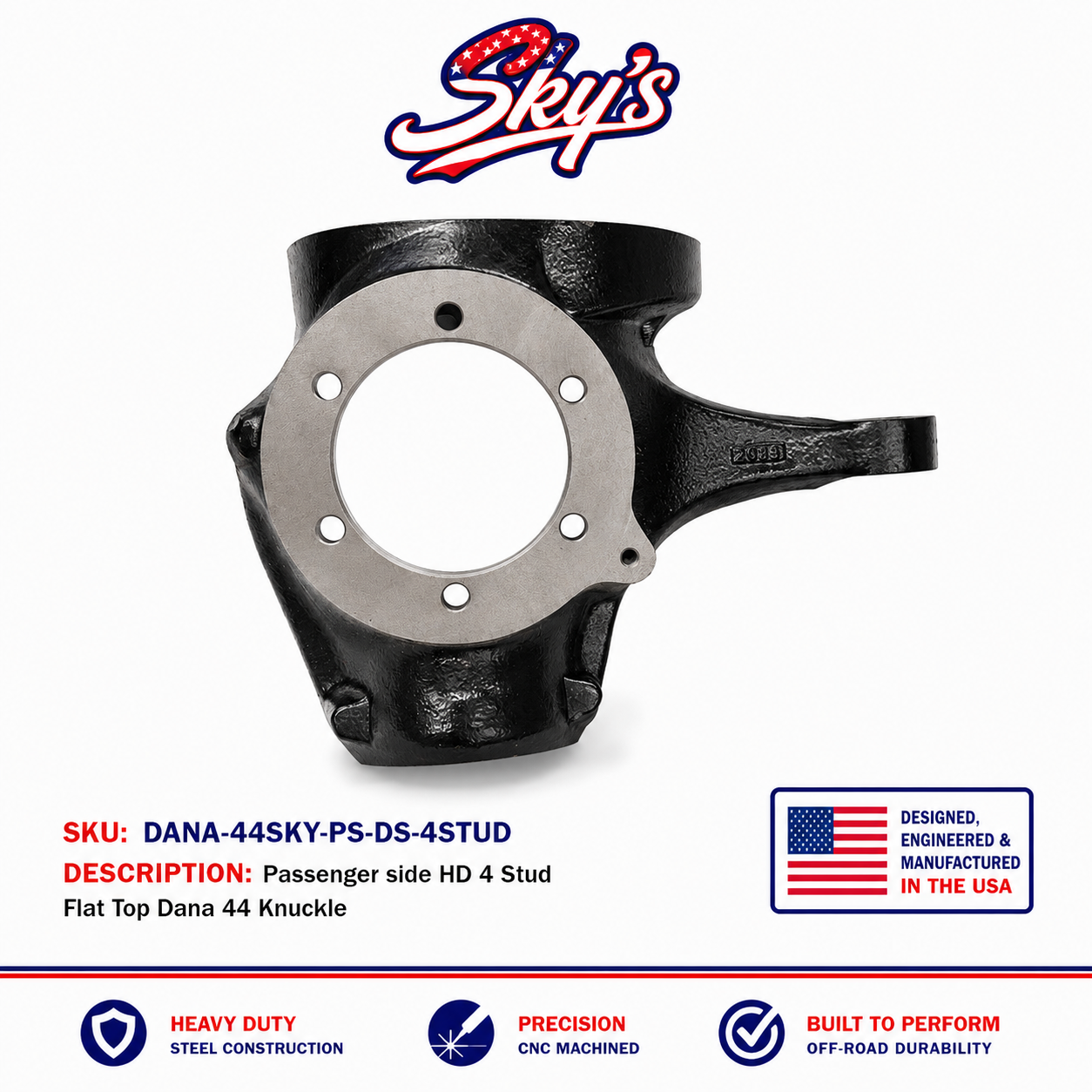 New HD 4 Stud Flat Top Dana 44 Knuckles