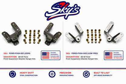 80-97 Ford Front Suspension Shackle Hanger Kits