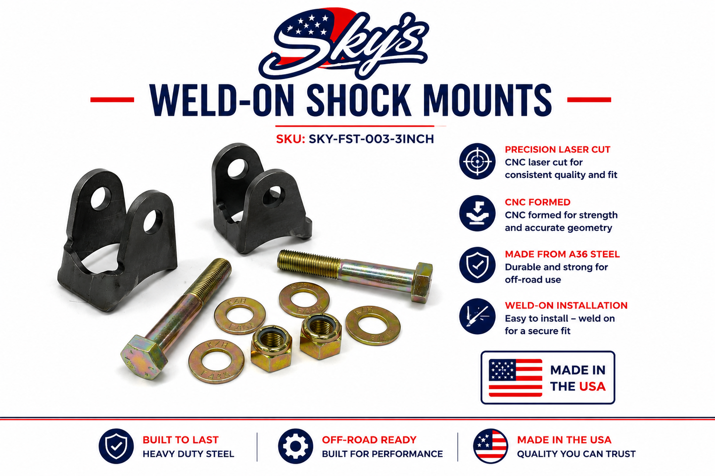 Weld-on Shock Mounts