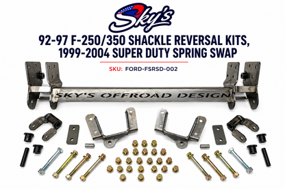 92-97 F-250/350 Shackle Reversal Kits (1999-2004 Super Duty spring swap)