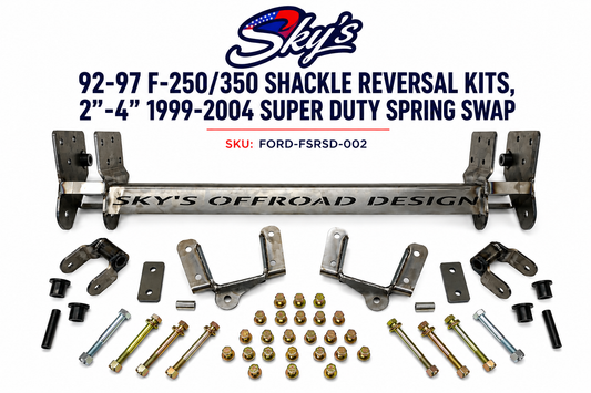 92-97 F-250/350 Shackle Reversal Kits (1999-2004 Super Duty spring swap)