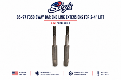 85-97 F350 Sway Bar End Link Extensions for 2-4" Lift