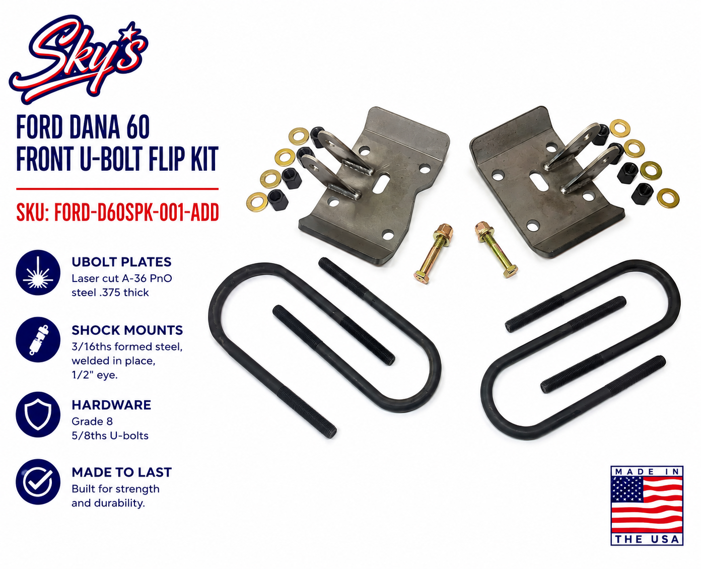 Ford Dana 60 Front U-Bolt Flip Kit