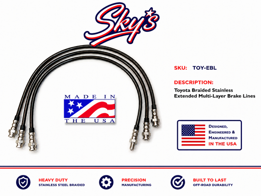 Toyota Braided Stainlees Extended Multi-Layer Brake Lines