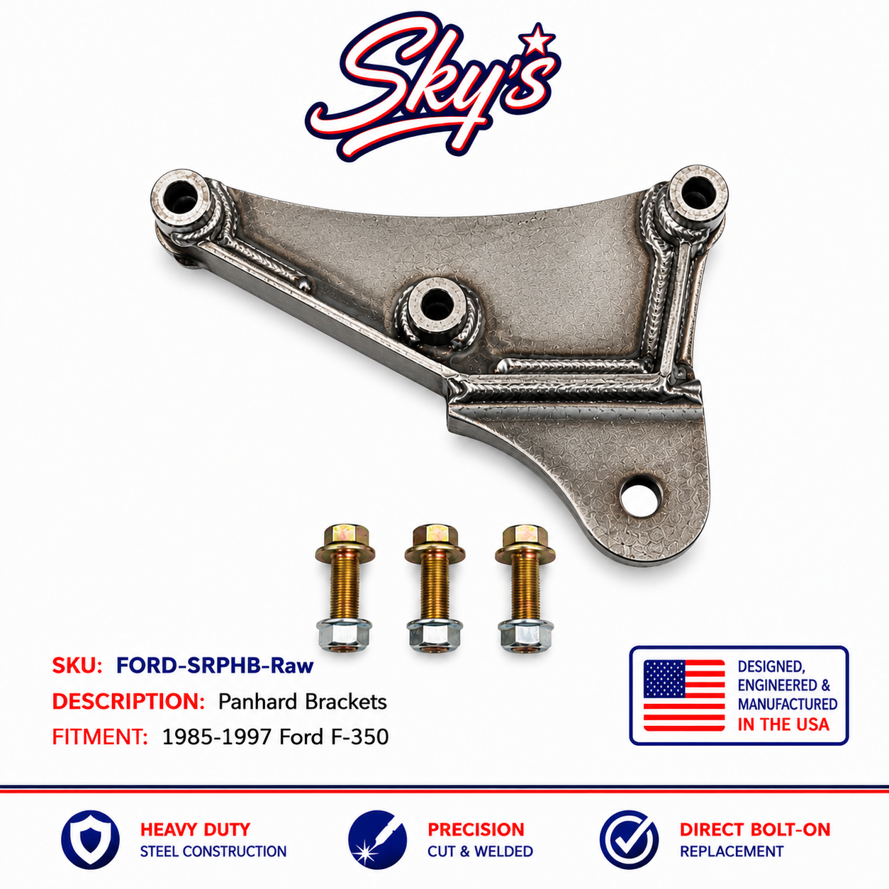 1985-1997 Ford F-350 4X4 Panhard (Trac) Bar Brackets