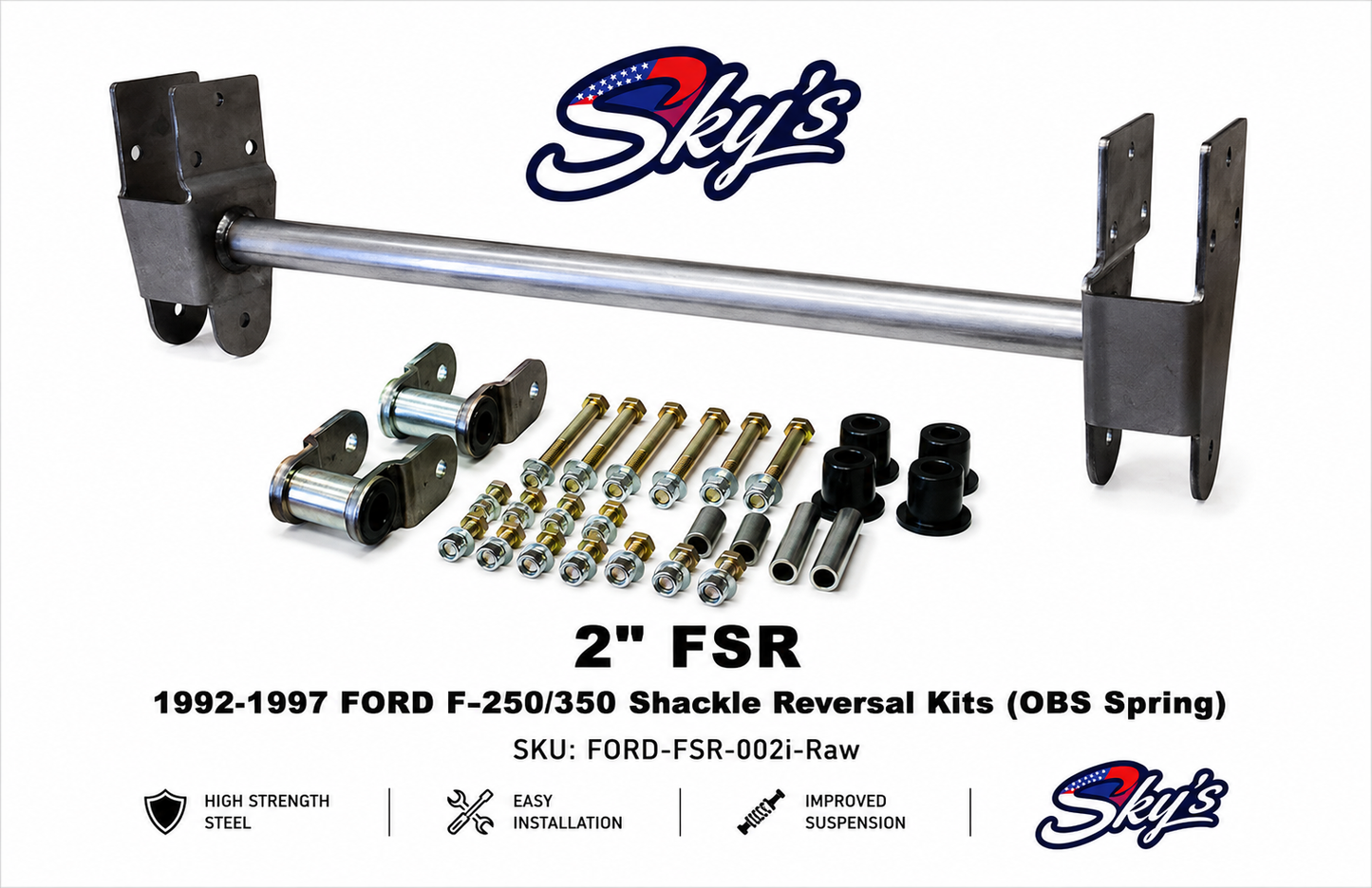 1992-1997 FORD F-250/350 Shackle Reversal Kits (OBS Spring)