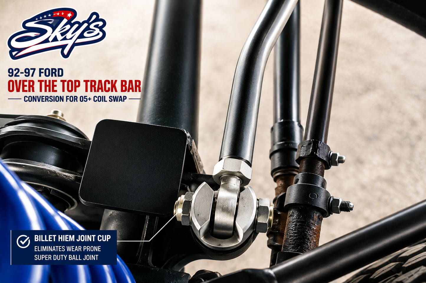 92-97 Ford Over The Top Track Bar conversion for 05+ Coil Swap
