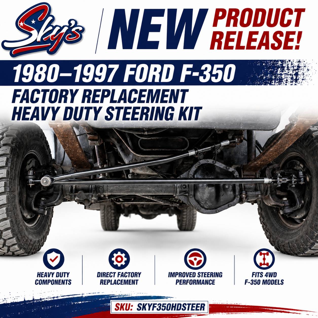 1980-1997 Ford F-350 Heavy Duty Steering Kit.