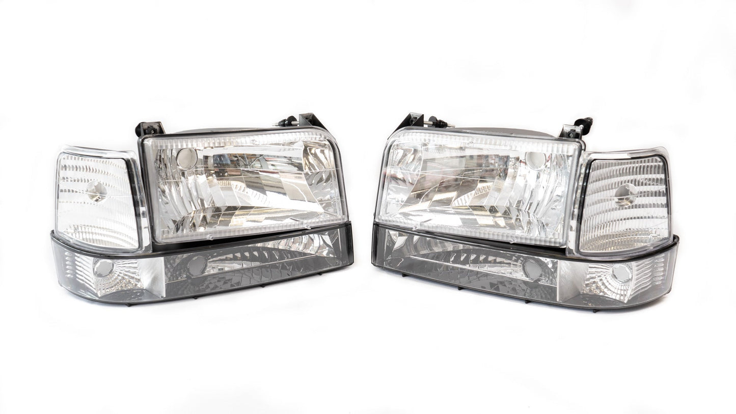 Complete Performance Six Piece Clear Headlight Kit - 1992-1997 Ford F-Series & Bronco