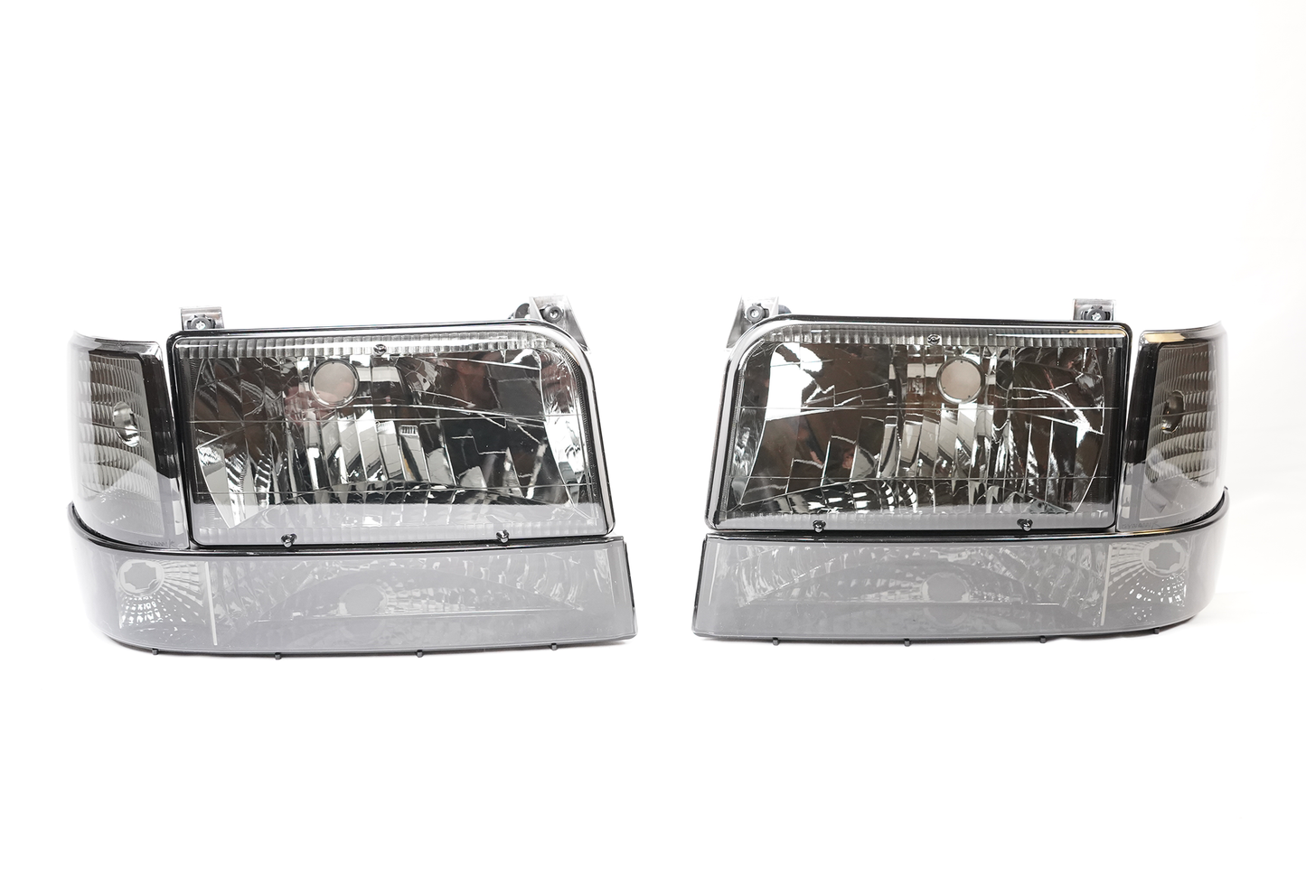 Complete Performance Six Piece Smoked Headlight Kit - 1992-1997 Ford F-Series & Bronco